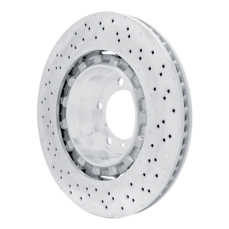 Porsche Cayman Brake Rotor (1) - Left Rear - R1 Concepts - Drilled Carbon Alloy GeoMET - `16-`23